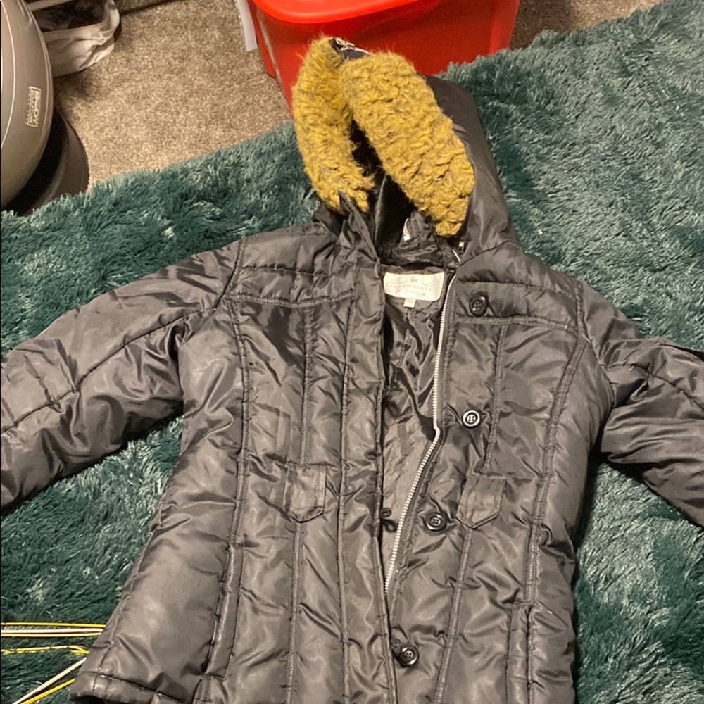 Snowgirls Black Jacket with Faux Fur Trim